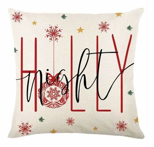 Fenza Custom Christmas Pillow Covers For Family, Linen Double Side Printed Pattern Throw Pillow, 1 Piece Set 18X18 Pillow, Inserts Are Not Included Or Sold Separately (Y-286)