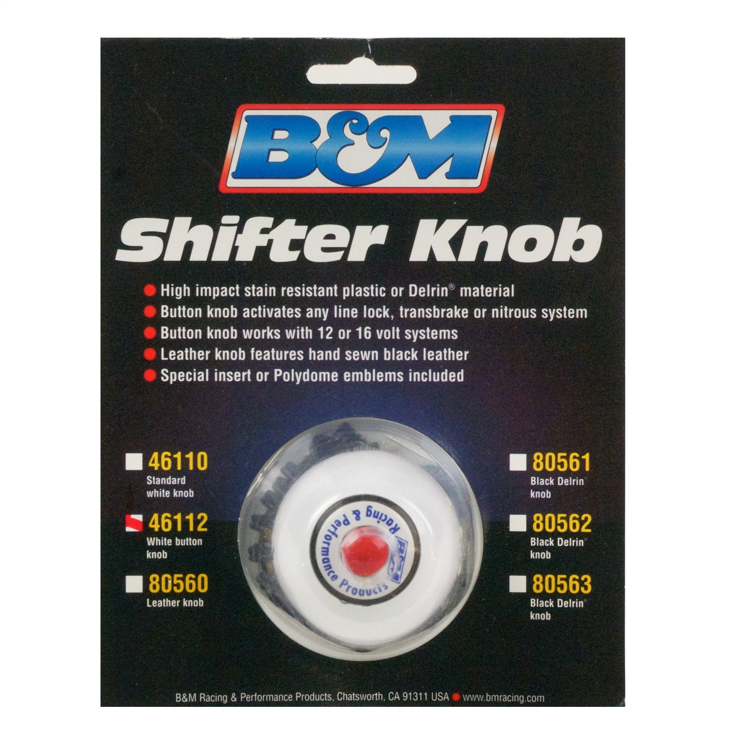 B&M 46112 Shifter Accessory, Button Knob