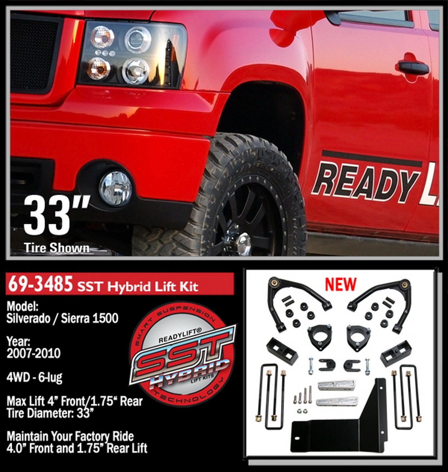ReadyLift 69-3485 SST Lift Kit Fits 07-13 Sierra 1500 Silverado 1500