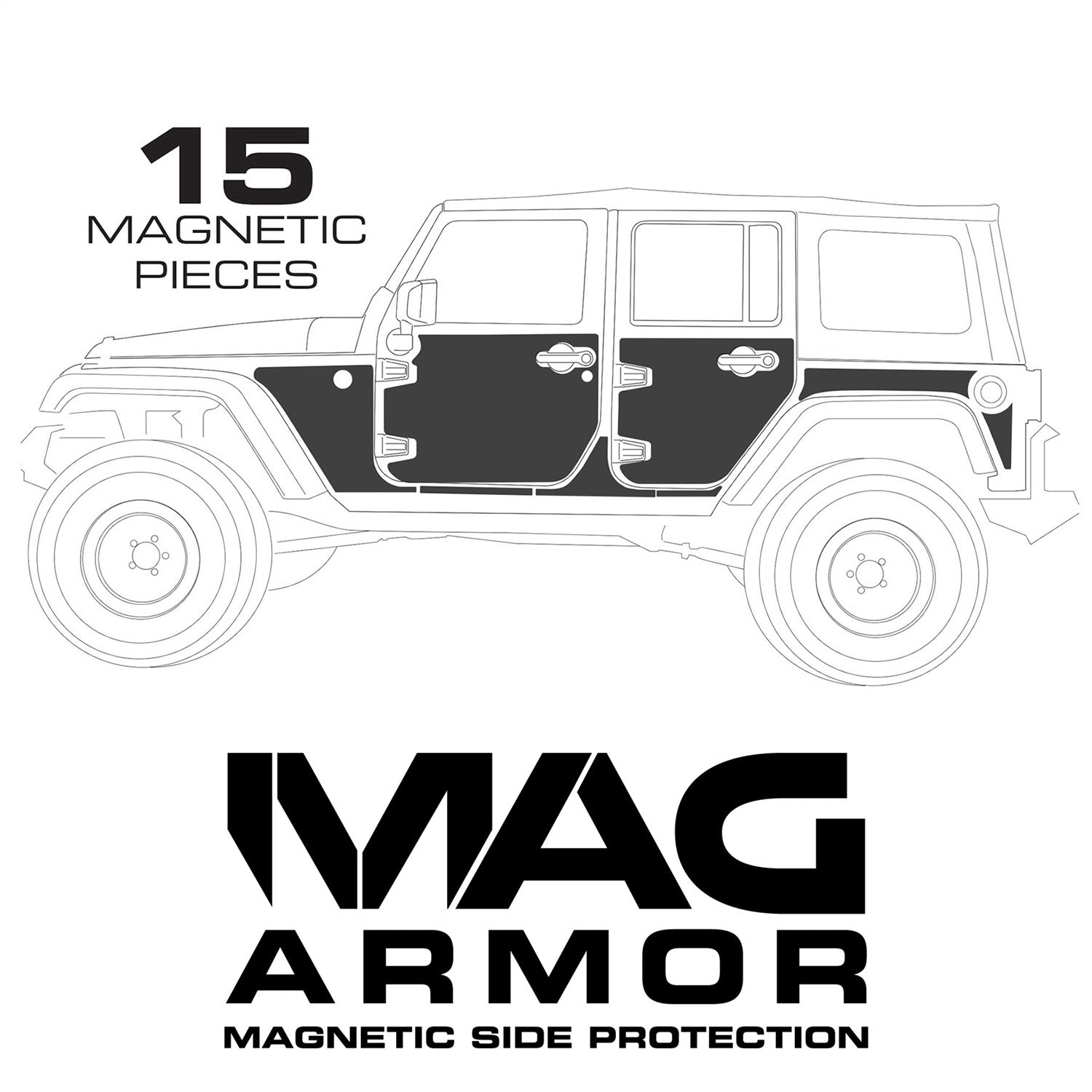 Smittybilt 76994 Mag-Armor Magnetic Trail Skins Fits 07-18 Wrangler (JK)