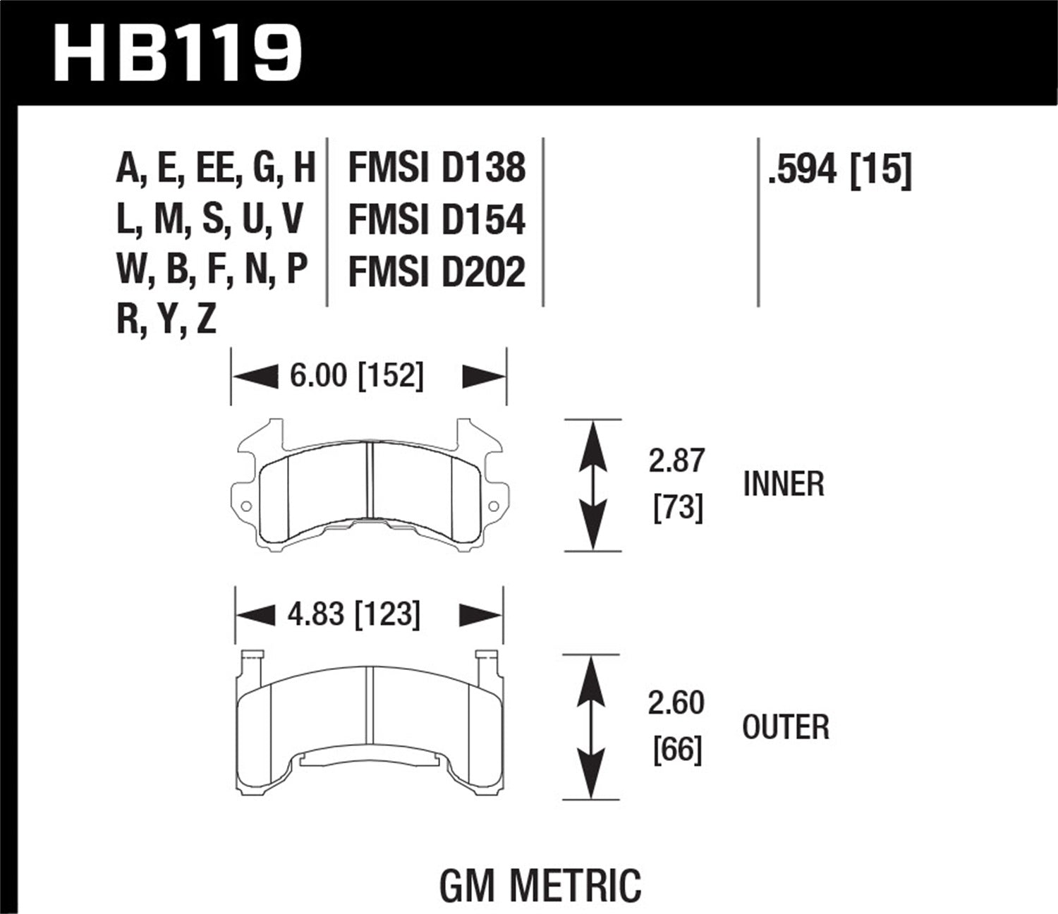 Hawk Performance HB119F.594 HPS Disc Brake Pad