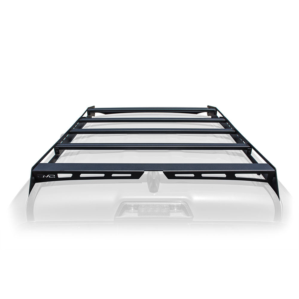 DV8 Offroad | Slotted Aluminum Roof Rack | Compatible with 2016+ Toyota Tacoma Double Cab | Optional Light Mounts | Black Finish
