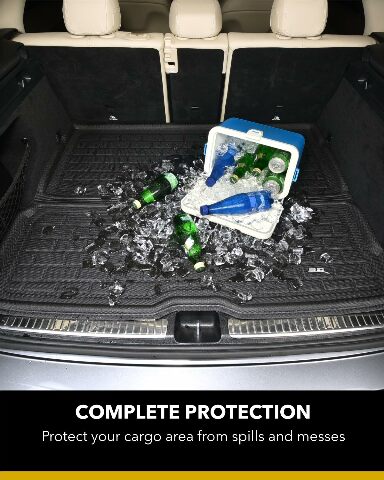 3D MAXpider Custom Compatible with Cross Fold Kagu Cargo Liner (Black) Compatible with Tesla Model Y 5-Seat  - Rear Upper Cargo Liner (3Pcs) 2021-2025