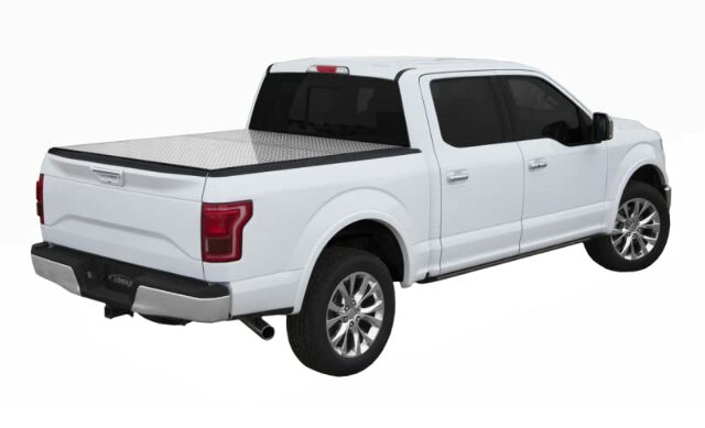 LOMAX B0010019 Professional Series Tonneau Cover; Diamond Plate Finish; Single Rail;