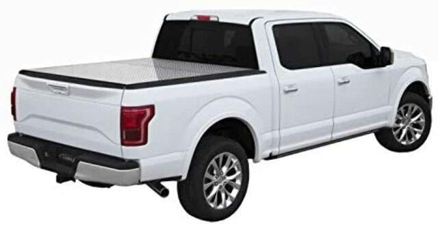 LOMAX B0010019 Professional Series Tonneau Cover; Diamond Plate Finish; Single Rail;