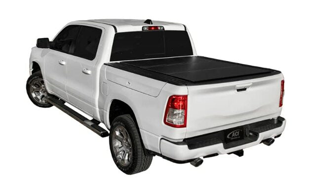 LOMAX B1040079 Hard Tri-Fold Cover; Matte Black Finish; Split Rail;