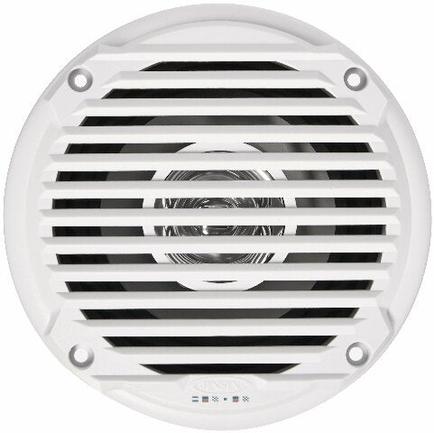 Jensen MS5006WR Dual Cone Waterproof 5.25" Speaker, White, 30 Watts Max Power Handling, Sensitivity 86dB, Frequency Response 79Hz-20kHz, Nominal Impedance 4 Ohms, 1.5" Mounting Depth, Sold In Pairs