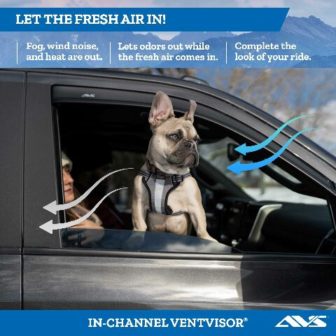 Auto Ventshade [AVS] In-Channel Rain Guards Compatible with -  Chevy Express/GMC Savana 1500; - Express & Savana 2500,3500; 09-20/4500+ | Window Vent Visors, 2 pcs. - Smoke | 192455 2024