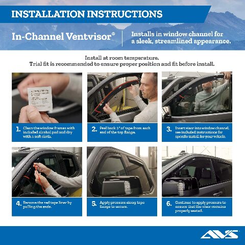 Auto Ventshade [AVS] In-Channel Rain Guards Compatible with -  GMC Acadia | Window Vent Visors, 4 pcs. - Smoke | 194263 2023