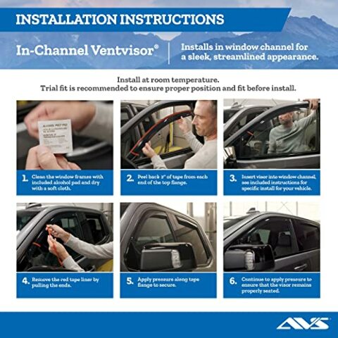 Auto Ventshade [AVS] In-Channel Rain Guards Compatible with -  GMC Acadia | Window Vent Visors, 4 pcs. - Smoke | 194263 2023