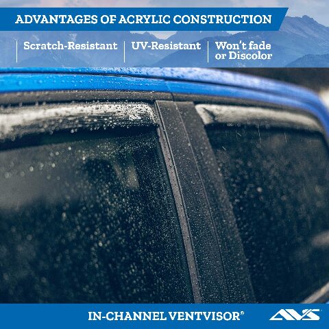 Auto Ventshade [AVS] in-Channel Rain Guards Compatible with Ford F-150;  Ford F-150 Raptor SuperCrew | Window Vent Visors, 4 pcs. - Smoke | 194975 2017-2025
