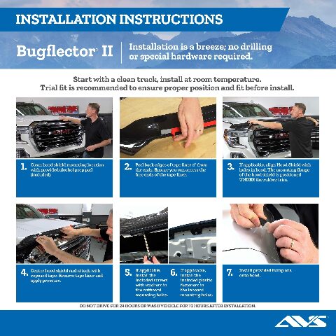 Auto Ventshade [AVS] Bugflector II Hood Shield / Protector | Compatible with -  Toyota Tacoma | High Profile Bug Deflector - 1 pc., Dark Smoke | 25310 2015