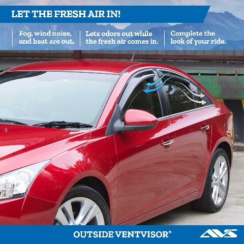 Auto Ventshade [AVS] Outside Mount Rain Guards Compatible with -  Volkswagen Jetta | Window Vent Visors, 4 pcs. - Smoke | 94985 2018