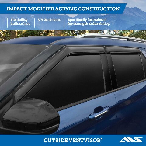 Auto Ventshade 94528 Original Ventvisor Side Window Deflector Dark Smoke, 4-Piece Set Compatible with Silverado/Sierra 1500,  Silverado/Sierra 2500HD & 3500HD with Extended Cab 2015-2018
