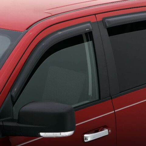 Auto Ventshade [AVS] Outside Mount Rain Guards Compatible with -  Chevrolet/GMC Silverado/Sierra 1500;  - 2014 Silverado 2500 HD & 3500 HD Extended Cab | Window Vent Visors, 4 pcs. - Smoke | 94040 2013