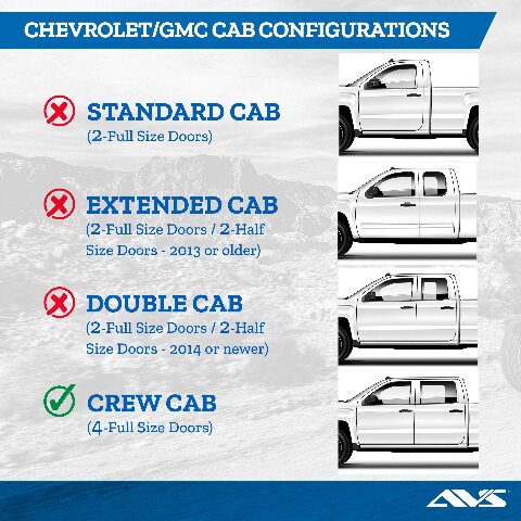 Auto Ventshade [AVS] Outside Mount Rain Guards Compatible with -  Isuzu D-Max Double Cab;  - 2012 Chevrolet/GMC Colorado/Canyon Crew Cab | Window Vent Visors, 4 pcs. - Smoke | 94133 2010