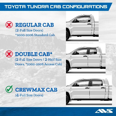 Auto Ventshade [AVS] Outside Mount Rain Guards Compatible with -  Toyota Tundra Crewmax | Window Vent Visors, 4 pcs. - Smoke | 94309 2021