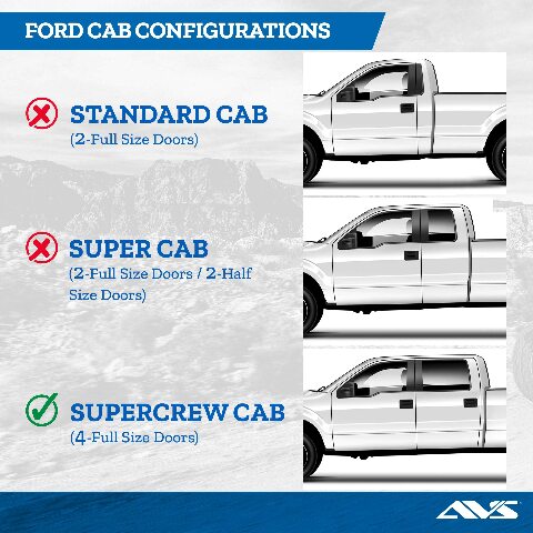 Auto Ventshade [AVS] Outside Mount Rain Guards Compatible with -  Ford F-150; 2017 -  F-150 Raptor, F-250, F-350 SD SuperCrew | Window Vent Visors, 4 pcs. - Smoke | 94975 2025