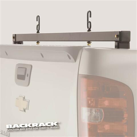 Backrack Rear Window RealTruck Backrack Truck Bed Rear Bar | Black, No Drill | 11524 | Comp