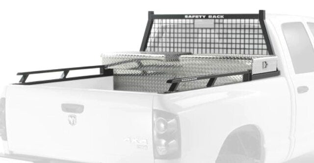 RealTruck Backrack Hardware Kit Compatible with use w/ 21" Toolbox, Black, No Drill | 30108TB | Compatible with Toyota Tundra 2000-2007
