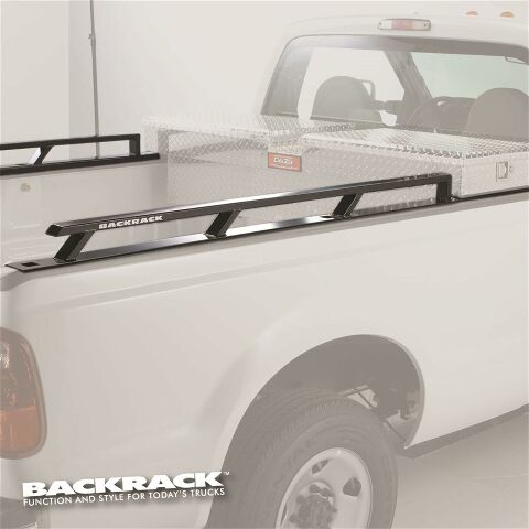 RealTruck Backrack Side Rails to use w/ 21" Toolbox | Black, No Drill | 80524TB | Compatible with Chevrolet/GMC Silverado/Sierra 2500 HD/3500 HD;  Chevrolet/GMC Silverado/Sierra 1500 2019-2025