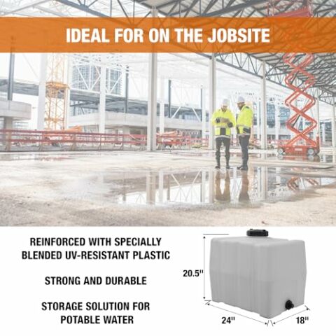 RomoTech 82123909 Horizontal Square Reservoir Water Tank, 30 gallon, Made In The USA, Poly Tank Compatible with Water and Non-Flammable Liquids, Rust and Corrosion Proof