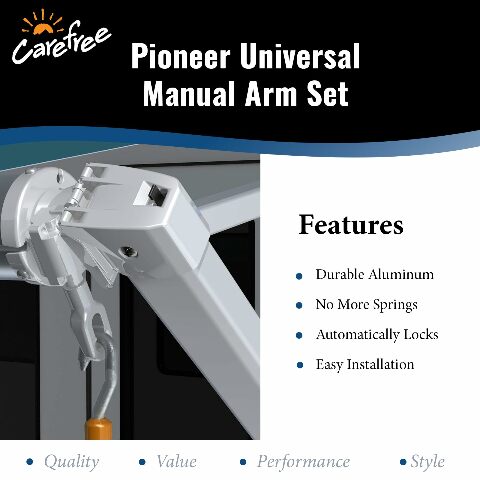 Carefree (971501White) 68" to 81" Pioneer Lite Awning Arm