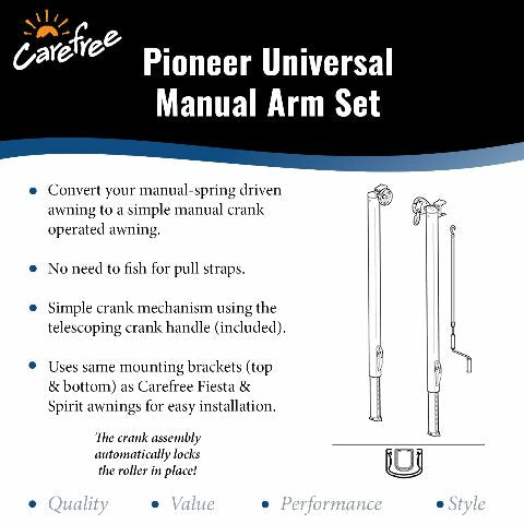 Carefree (971501White) 68" to 81" Pioneer Lite Awning Arm