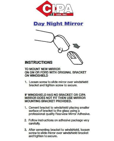 For 10IN DAY/ NIGHT REARVIEW MIRROR