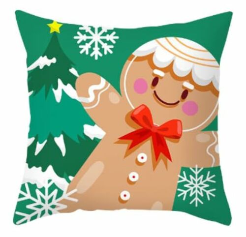 Fenza Custom Christmas Pillow Covers For Family, Linen Double Side Printed Pattern Throw Pillow, 1 Piece Set 18X18 Pillow, Inserts Are Not Included Or Sold Separately (Y-277)