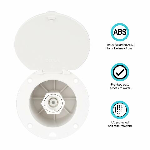 Dura Faucet DF-SA184-WT Outdoor Exterior Utility Spray Dock Port with Quick Connect Hookup (White)