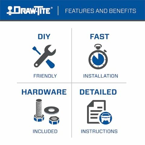 Draw-Tite 41944 Ultra Frame Class 5 Trailer Hitch, 2 Inch Square Receiver, Black, Compatible with Chevrolet Silverado : GMC Sierra