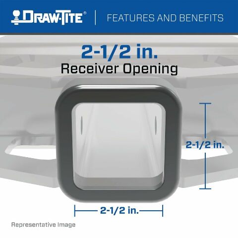 Draw-Tite 45519 Titan Class 5 Trailer Hitch, 2-1/2 Inch Square Receiver, Compatible with Chevrolet Silverado and GMC Sierra (Please Verify Vehicle Application)