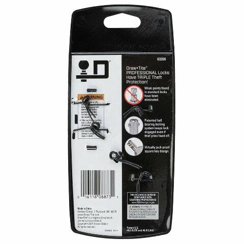 Draw-Tite 63260 5/8" Receiver Lock with Sleeve Compatible with 3" Square Receivers