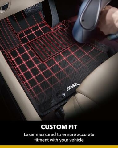 3D MAXpider Custom Compatible with KAGU Floor Mat (BLACK) Compatible with KIA STINGER RWD  - Full Set 2018-2023