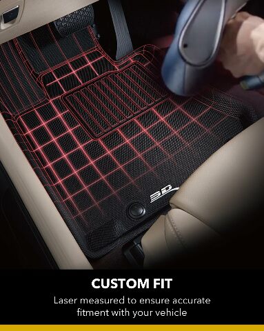 3D MAXpider Custom Compatible with KAGU Floor Mat (BLACK) Compatible with MAZDA CX-9 7-SEATS  - Full Set 2016-2023
