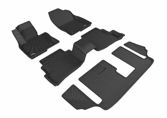 3D MAXpider Custom Compatible with KAGU Floor Mat (BLACK) Compatible with MAZDA CX-9 7-SEATS  - Full Set 2016-2023
