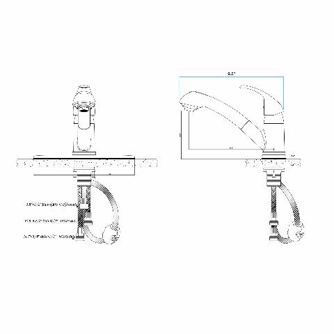 Dura Faucet DF-NMK852-SN RV Pull-Out Swivel Single Handle Kitchen Sink Faucet - One-Hole (Brushed Satin Nickel)