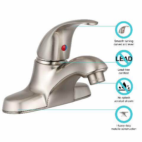 Dura Faucet DF-NML210-SN RV Single Lever Bathroom Faucet (Brushed Satin Nickel)