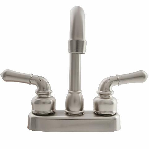 Dura Faucet (DF-PB150C-SN RV Swivel Bar Faucet with Classical Levers - 6-inch Spout (Brushed Satin Nickel)