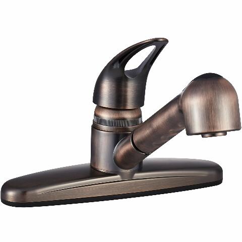 Dura Faucet DF-PK100-ORB Non-Metallic Pull-Out RV Kitchen Sink Faucet - Single Handle (Oil Rubbed Bronze)