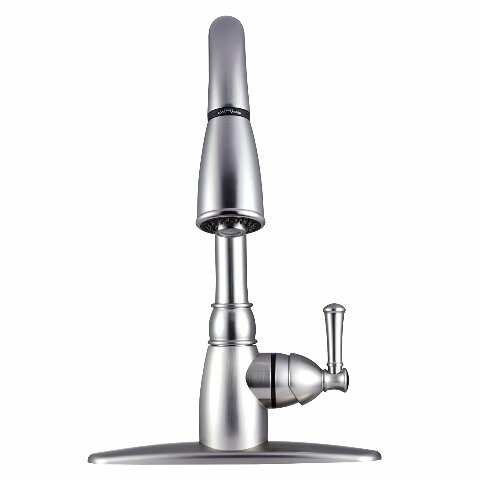 Dura Faucet DF-PK160-SN RV Non-Metallic Pull-Down Kitchen Sink Faucet (Brushed Satin Nickel)
