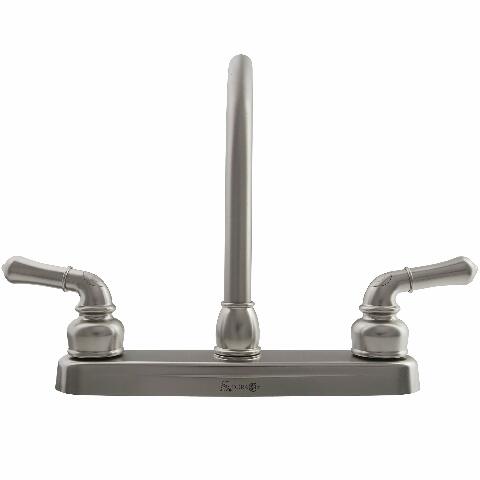 Dura Faucet DF-PK210C-SN Hi-Rise RV Kitchen Sink Faucet with Classical Levers (Brushed Satin Nickel)