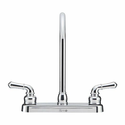 Dura Faucet DF-PK330HC-CP RV J-Spout Kitchen Sink Faucet (Chrome)