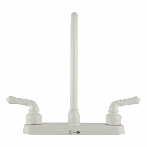 Dura Faucet DF-PK330HC-WT RV J-Spout Kitchen Sink Faucet (White)