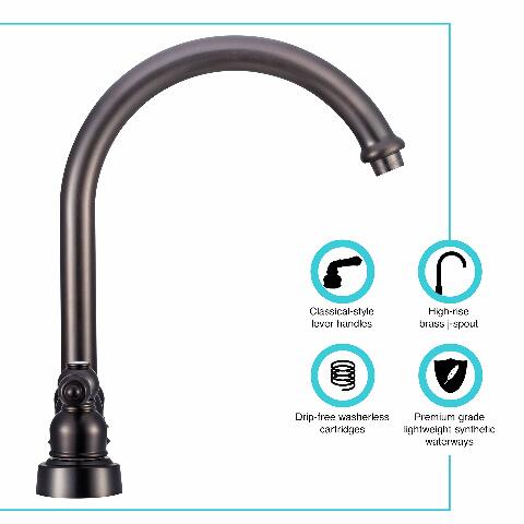 Dura Faucet DF-PK340L-VB RV Non-Metallic J-Spout Kitchen Sink Faucet (Venetian Bronze)