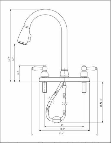 Dura Faucet DF-PK350L-CP Non-Metallic Dual Lever Pull-Down Rv Kitchen Faucet - Chrome Polished