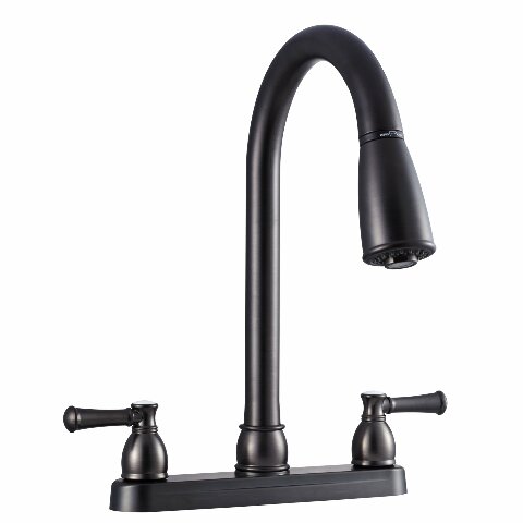 Dura Faucet DF-PK350L-VB Low Weight Metallic Plating over ABS Plastic Resin Two-Handle Pull-Down RV Kitchen Sink Faucet (Venetian Bronze)