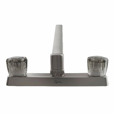 Dura Faucet DF-PK600S-SN RV Kitchen Sink Faucet with Smoked Acrylic Knobs (Brushed Satin Nickel)