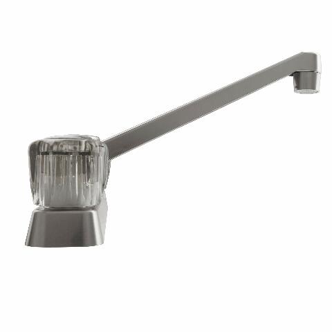 Dura Faucet DF-PK600S-SN RV Kitchen Sink Faucet with Smoked Acrylic Knobs (Brushed Satin Nickel)
